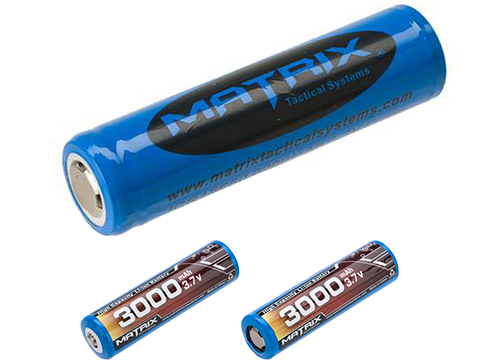 Matrix 3.7V 18650 Rechargeable Battery for Tactical Flashlights (Type: 3000mAh / No PCM / High Contact)