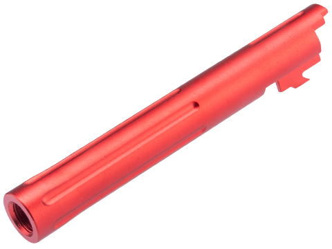 Matrix Custom Outer Barrel for Hi-CAPA 5.1 Gas Blowback Airsoft Pistols (Color: Red / Straight Grooves)