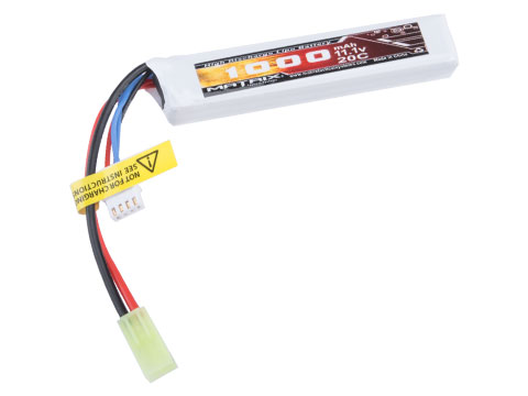Matrix High Performance 11.1v Stick Type Airsoft LiPo Battery (Model: 1000mAh - 20C / Small Tamiya & Long Wire)