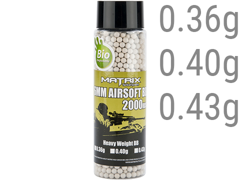 Matrix Match Grade Heavy Weight Bio 6mm High Performance BBs - 2000 Rounds (Weight: .40g / Bio)