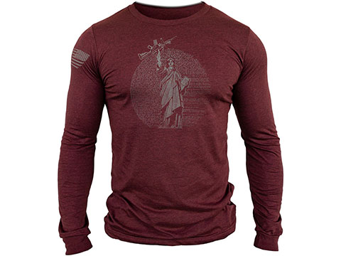MUSA Statue of Liberty Long Sleeve Shirt (Size: Cardinal Heather / X-Large)