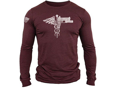MUSA Trauma Medical Shooter Long Sleeve Shirt (Color: Cardinal Heather / Small)
