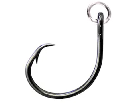 Mustad Ringed Demon Offset Circle 4X Strong Black Nickel Hook (Model: 8/0 / Set of 6)