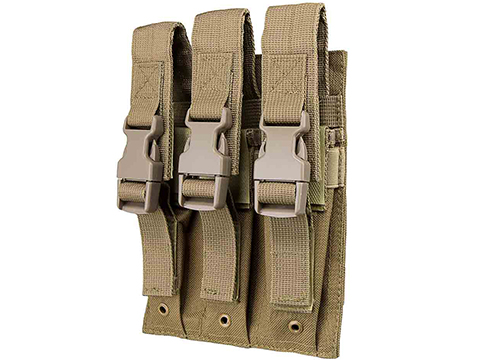 VISM by NcStar Triple Hicap Pistol / SMG Magazine Pouch (Color: Tan)