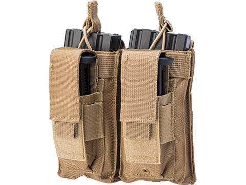 VISM by NcSTAR MOLLE Double Kangaroo M16 & Pistol Mag Pouch (Color: Tan)
