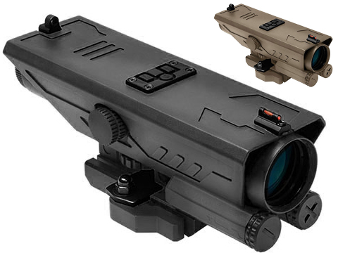 VISM DELTA Illuminated 4x30 Scope with White & Red Navigation Lights (Color: Black / P4 Reticle)