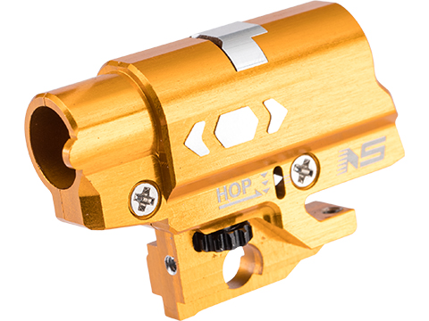 NexxSpeed CNC Aluminum Hop-Up Chamber for Tokyo Marui Hi-CAPA / 1911 Gas Blowback Airsoft Pistols (Color: Gold)