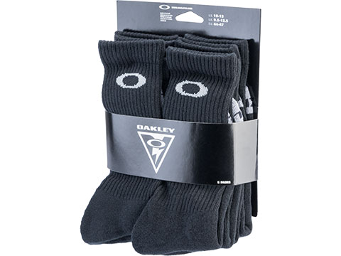 Oakley Performance Basic Crew Socks - Pack of 5 (Color: Black / Large)