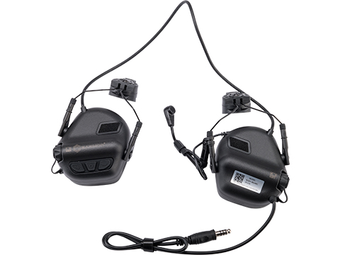 Earmor M32HC MOD3 Tactical Communications Headset w/ M16C ARC FAST MT Helmets Adapters  (Color: Black)