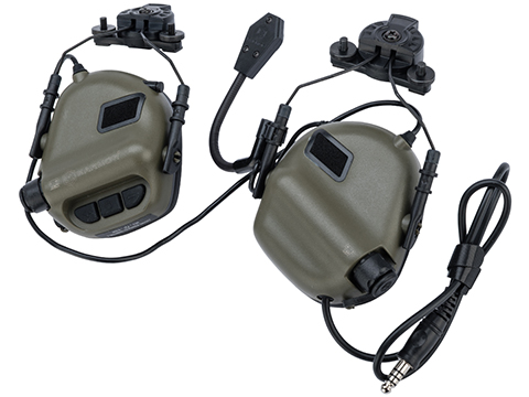 Earmor M32H MOD3 Tactical Communication Hearing Protector for Team Wendy Helmet Rails (Color: Foliage Green)