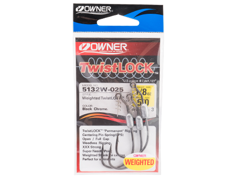 Owner 3X Weighted Twistlock Fishing Hook w/ Centering-Pin-Spring