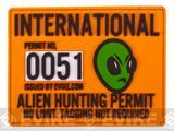 Evike.com Alien Hunting Permit PVC Hook and Loop Patch