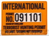 Evike.com Terrorist Hunting Permit PVC Hook & Loop Patch