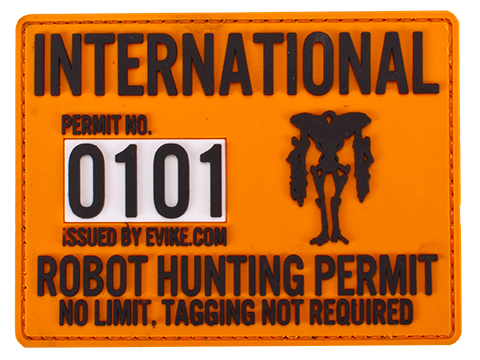 Evike.com Hunting Permit PVC Hook and Loop Patch (Model: Robot)