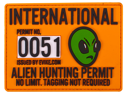 Evike.com Hunting Permit PVC Hook and Loop Patch (Model: Alien)