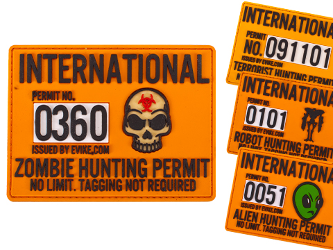 Evike.com Hunting Permit PVC Hook and Loop Patch (Model: Zombie)