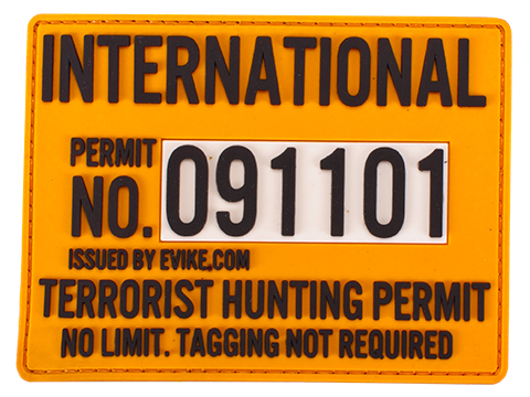 Evike.com Hunting Permit PVC Hook and Loop Patch (Model: Terrorist)