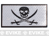 Reflective Skull & Swords Patch - White