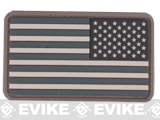 US Flag PVC Hook and Loop Rubber Patch (Color: Reverse / SWAT)