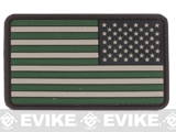 US Flag PVC Hook and Loop Rubber Patch (Color: Reverse / Foliage)