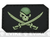 Matrix Skull and Swords PVC IFF Hook and Loop Patch (Color: Glow in the Dark)