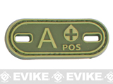 Matrix Oval Blood Type PVC Hook and Loop Patch (Type: A POS / OD Green)