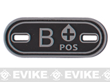 Matrix Oval Blood Type PVC Hook and Loop Patch (Type: B POS / Black)