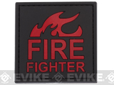 Matrix Fire Fighter PVC Hook and Loop Patch - Red / Black