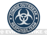 Zombie Outbreak Response Team 60mm PVC Hook and Loop Patch - Blue / White