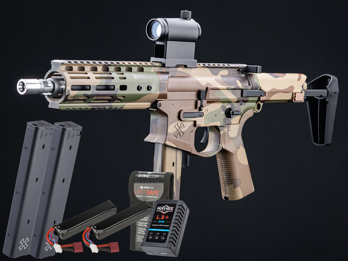 EMG Noveske Space Invader Gen4 Pistol Caliber Carbine Training Weapon (Color: Woodland Camouflage / 8.5 / Go Airsoft Package)