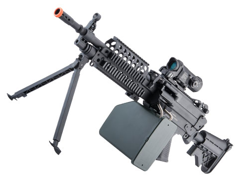 Cybergun FN Licensed M249 MINIMI Featherweight Airsoft Machine Gun (Model: MK46 / <350 FPS / Add 2500rd Box Magazine)