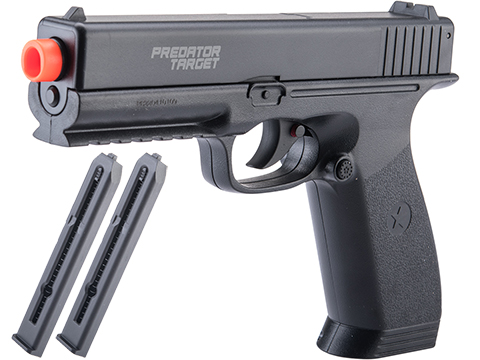 Matrix Predator Target CO2 Powered High Efficiency Airsoft Gas Pistol (Color: Black / Add 2 Magazines)