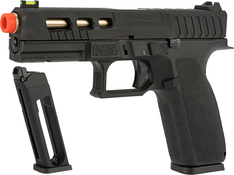 KJW KP-13 Full Size Polymer Frame Gas Blowback Airsoft Pistol (Color: Black / Semi Auto Competition / Add CO2 Magazine)