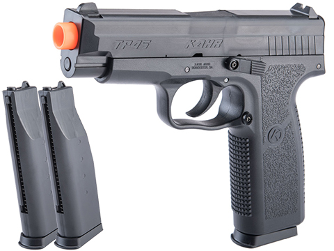 Cybergun KAHR ARMS Licensed TP45 Full Size Airsoft Pistol (Color: Black / Add 2x Spare Magazines)