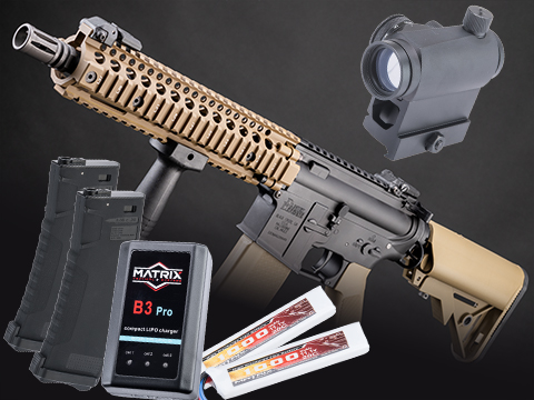 EMG Helios Daniel Defense Licensed MK18 EDGE Series Airsoft AEG Rifle by Specna Arms (Model: Bronze & Black / Go Airsoft Package)