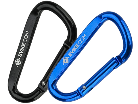 Evike.com Licensed QD Tactical Metal Carabiner Type Keychain (Color: Black - Evike Blue Set)