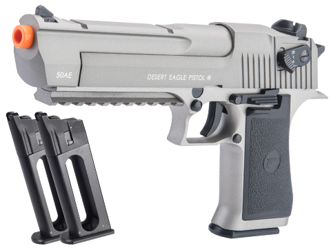 Magnum Research Licensed Select Fire Desert Eagle CO2 Gas Blowback Airsoft Pistol by KWC (Color: Silver / Reload Package)