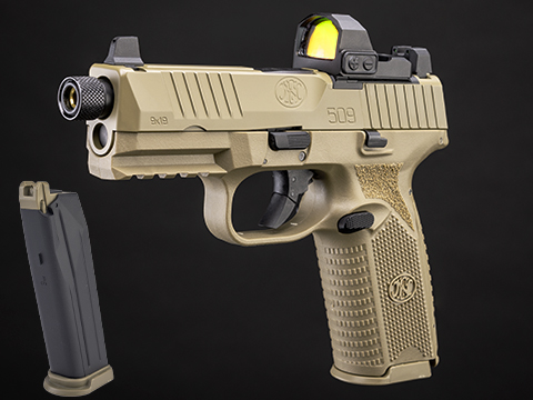 EMG FN Herstal Licensed FN 509 Gas Blowback Airsoft Pistol (Color: Flat Dark Earth / Reload Package)