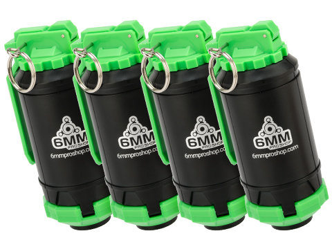 6mmProShop GBR Airsoft Mechanical BB Shower Simulation Hand Grenade (Color: Green / 4-Pack)