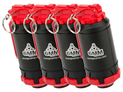 6mmProShop GBR Airsoft Mechanical BB Shower Simulation Hand Grenade (Color: Red / 4-Pack)