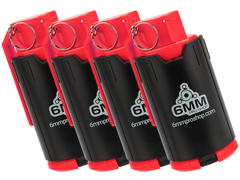 6mmProShop GBR Airsoft Mechanical BB Shower Simulation Hand Grenade (Model: Type A / Red / 4-Pack)