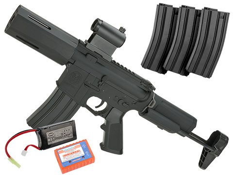 Krytac Full Metal Alpha SDP Airsoft AEG Rifle (Package: Gun + 3 Extra Mags + 7.4v Battery Set)