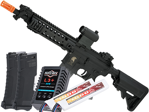 Matrix / S&T Sportsline M4 RIS Airsoft AEG Rifle w/ G3 Micro-Switch Gearbox (Model: Black URX 3.1 8 / Go Airsoft Package)