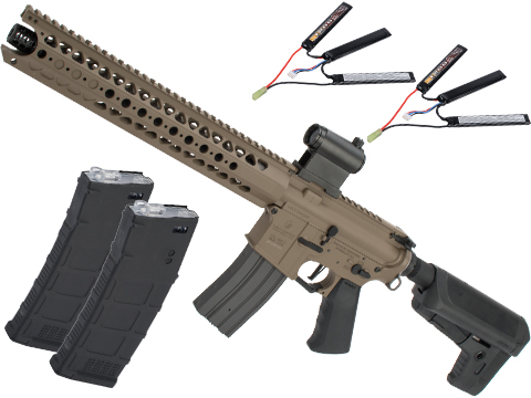 Krytac War Sport Licensed LVOA-S M4 Carbine Airsoft AEG Rifle (Model: Flat Dark Earth / 400 FPS / Contractor Package)