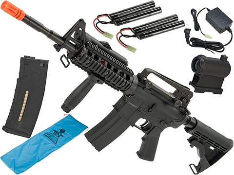 CYMA Sport M4A1 RIS Airsoft AEG w/ Lipo Ready Gearbox (Color: Black / Go Airsoft Package)