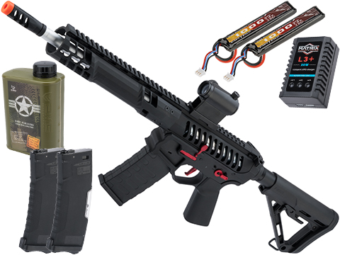 350 FPS Heavy Version M4 Airsoft Spring Rifle w/Flashlight and Red