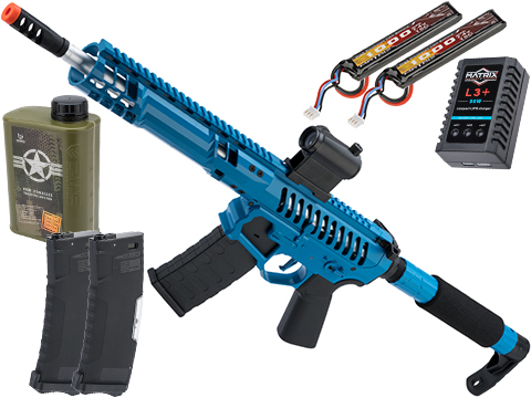EMG F-1 Firearms SBR Airsoft AEG Training Rifle w/ eSE Electronic Trigger (Model: Blue / Tron 350 FPS / Tactical Package)