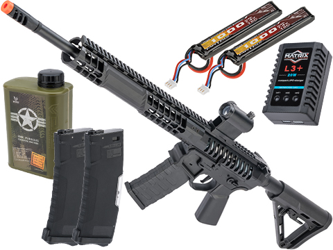 EMG F-1 Firearms BDR-15 3G AR15 2.0 eSilverEdge Full Metal Airsoft AEG Training Rifle (Color: Black / RS3 400 FPS / Tactical Package)