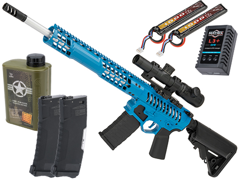 EMG F-1 Firearms BDR-15 3G AR15 2.0 eSilverEdge Full Metal Airsoft AEG Training Rifle (Color: Blue / 350 FPS / Tactical Package)