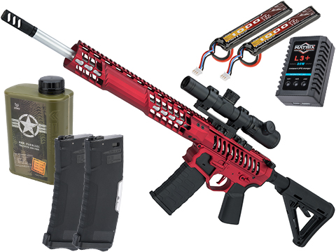 EMG F-1 Firearms BDR-15 3G AR15 2.0 eSilverEdge Full Metal Airsoft AEG Training Rifle (Color: Red / Magpul 350 FPS / Tactical Package)